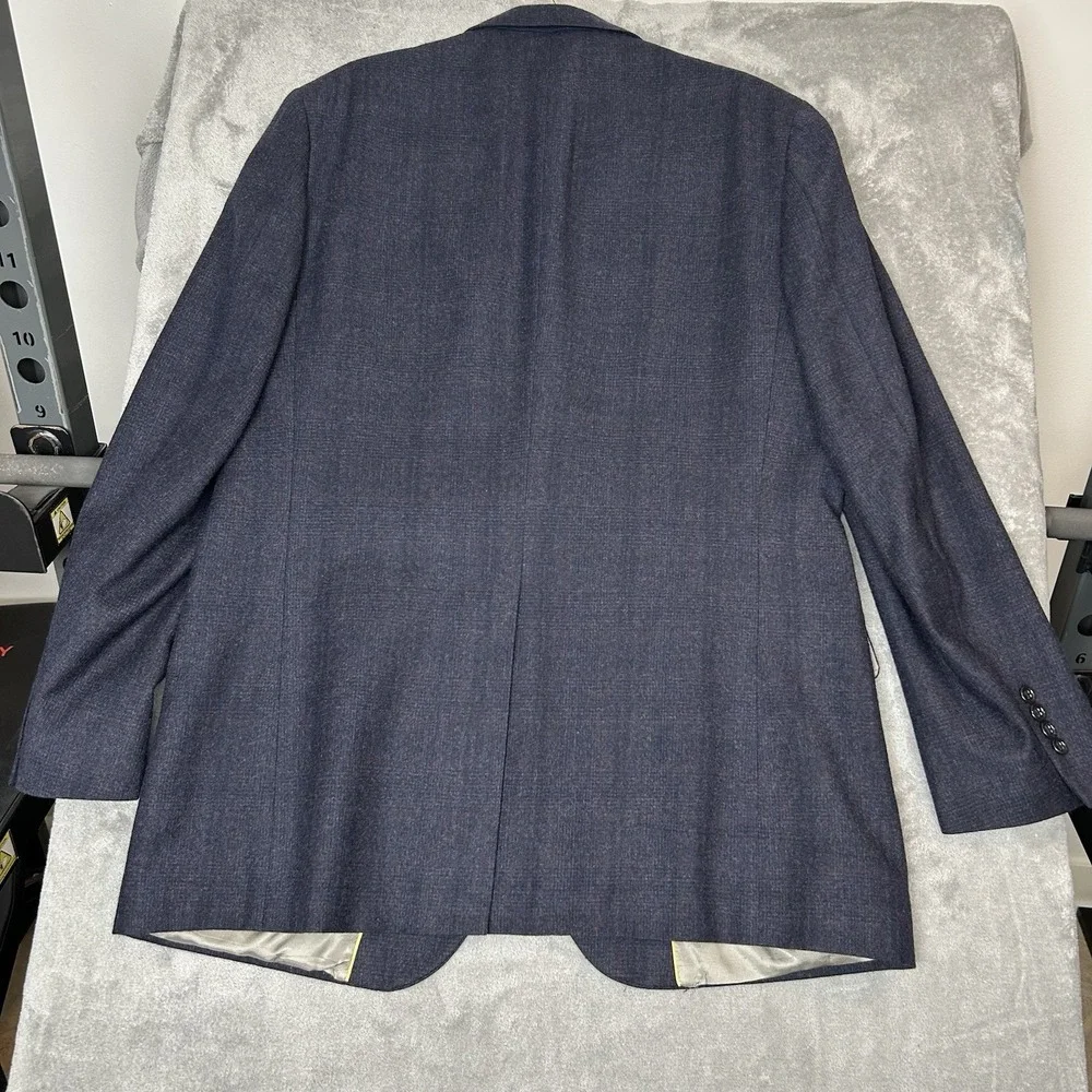100% Pure Wool USA Made Blazer Suit Jacket Coat Alan Michaels Sz 44-52 Navy Blue